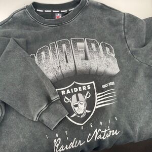 Primark NFL Las Vegas Raiders Washed Charcoal‎ Graphic Sweatshirt Mens 2XL